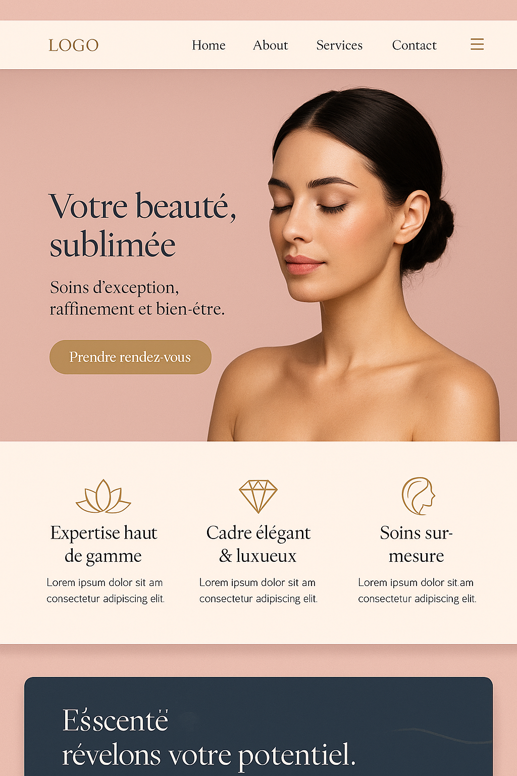 Exemple de site pour un service local premium